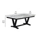 Oliver 72 Inch Dining Table With Faux Carrara Marble Top, White and Black By Casagear Home