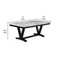 Oliver 72 Inch Dining Table With Faux Carrara Marble Top White and Black By Casagear Home BM310234