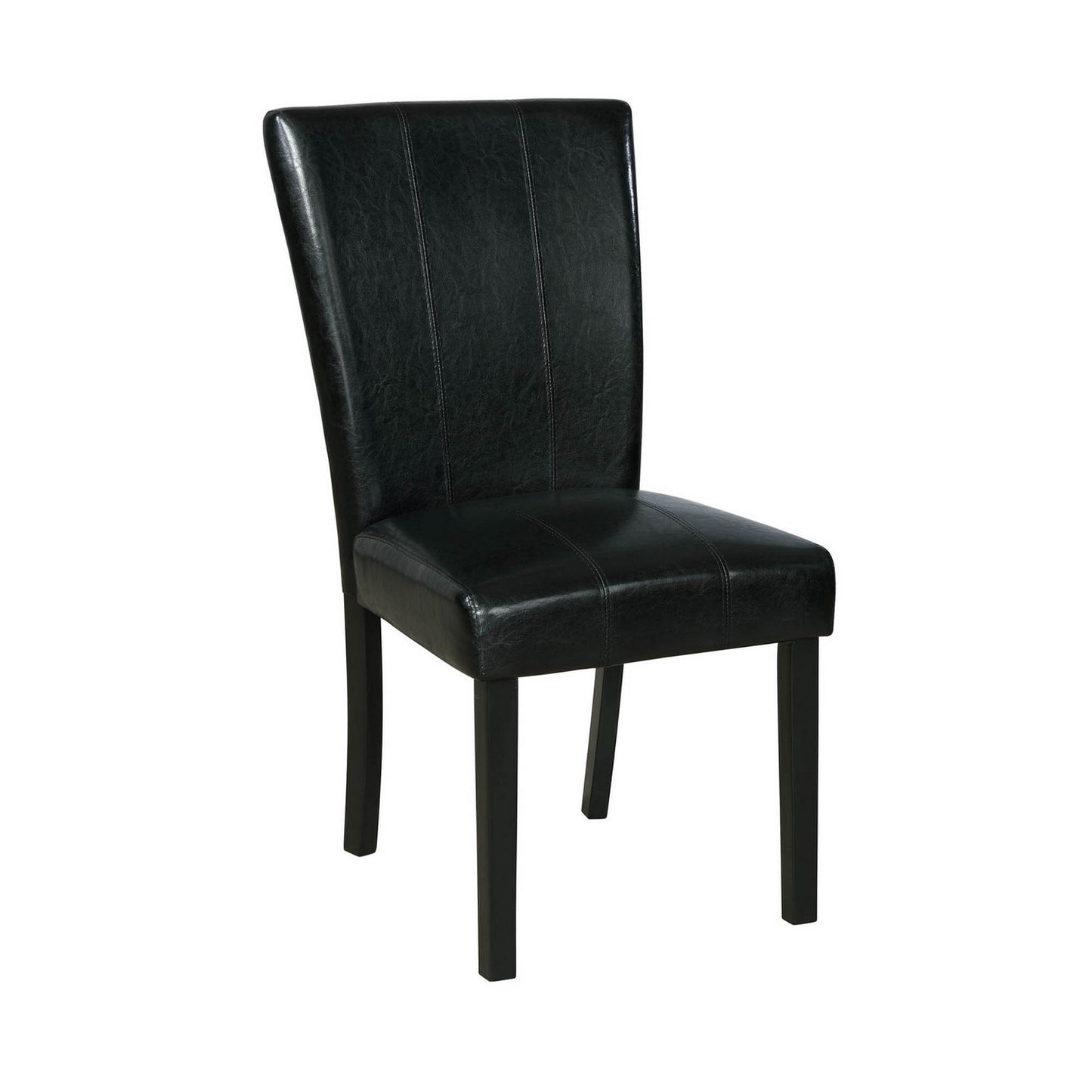 Tristan 38 Inch Side Chair Set of 2 Faux Leather Wood Frame Black By Casagear Home BM310236