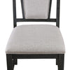 Jackson 19 Inch Side Chair Set of 2 Black Wood Frame Off White Poly Linen By Casagear Home BM310248