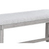 Peter 50 Inch Dining Bench, Fabric Upholstery, Cushioned, Driftwood Gray By Casagear Home