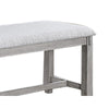 Peter 50 Inch Dining Bench Fabric Upholstery Cushioned Driftwood Gray By Casagear Home BM310253