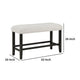 Jade 42 Inch Counter Height Bench Wood Frame Fabric Upholstery White By Casagear Home BM310256