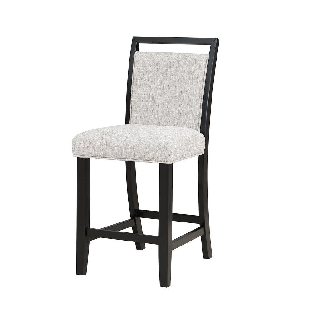 Jade 26 Inch Counter Height Dining Chair Set of 2 Upholstered White By Casagear Home BM310257