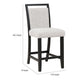 Jade 26 Inch Counter Height Dining Chair Set of 2 Upholstered White By Casagear Home BM310257