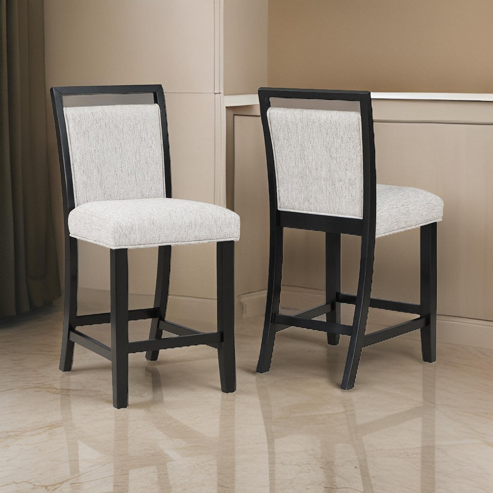 Jade 26 Inch Counter Height Dining Chair Set of 2 Upholstered White By Casagear Home BM310257