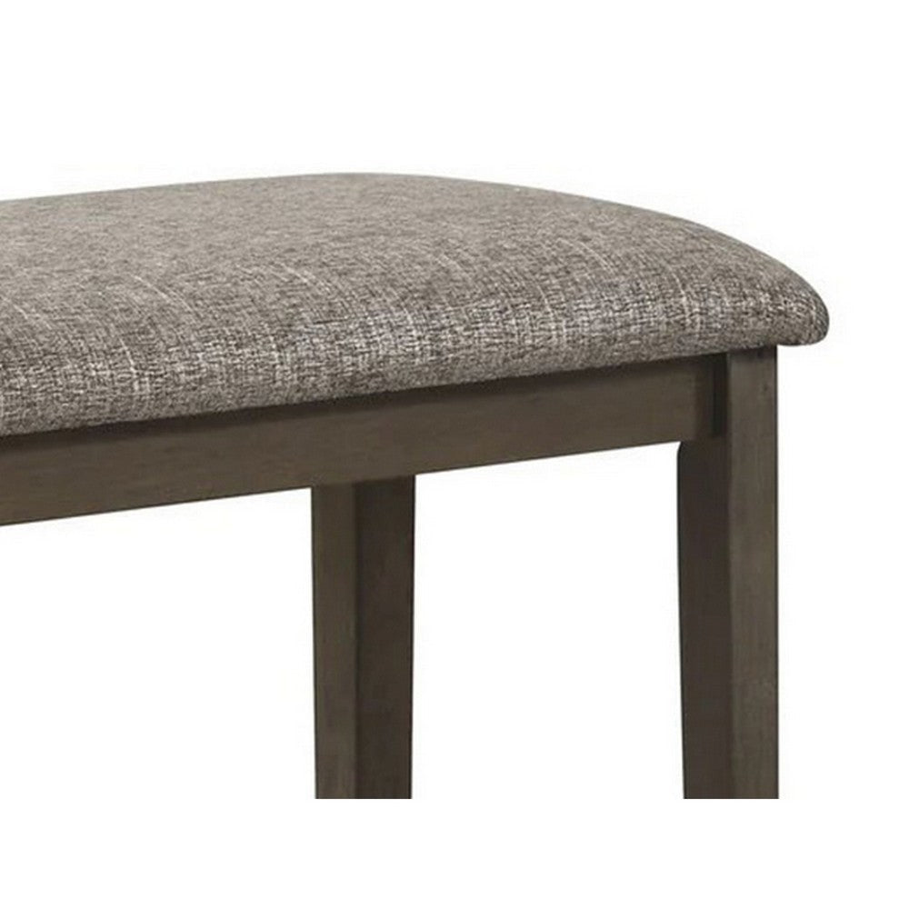 Felix 40 Inch Counter Height Bench Wood Frame Fabric Upholstery Brown By Casagear Home BM310269