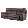 Clay 78 Inch Power Loveseat USB Contrast Stitch Faux Leather Brown By Casagear Home BM310896