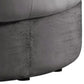 45 Inch Ottoman Round Button Tufting Hidden Legs Flannelette Gray By Casagear Home BM310901