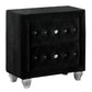 Zoha 26 Inch Nightstand 2 Drawer Cabriole Legs Wood Black Upholstery By Casagear Home BM310911