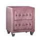 Zoha 26 Inch Nightstand 2 Drawer Cabriole Legs Wood Pink Upholstery By Casagear Home BM310917