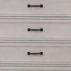 Geo 54 Inch Tall Dresser Chest 5 Drawers Bronze Accents Antique White By Casagear Home BM310920