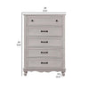 Geo 54 Inch Tall Dresser Chest 5 Drawers Bronze Accents Antique White By Casagear Home BM310920