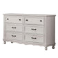 Geo 62 Inch Wide Dresser Chest 6 Drawers Solid Wood Antique White By Casagear Home BM310921