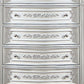 54 Inch Tall Dresser Chest 5 Drawer Marble Top Carved Design Pearl White By Casagear Home BM310929