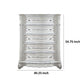 54 Inch Tall Dresser Chest 5 Drawer Marble Top Carved Design Pearl White By Casagear Home BM310929