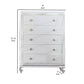 Calan 52 Inch Tall Dresser Chest 5 Drawer Texture Mirror Trim White By Casagear Home BM310937