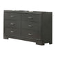 Aliso 58 Inch Wide Dresser Chest 6 Drawers Bracket Feet Dark Gray By Casagear Home BM310945