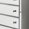 Donna 50 Inch Tall Dresser Chest 5 Drawers LED Silver and Mirror Finish By Casagear Home BM310947