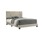 Neri King Bed Modern Channel Tufted Welt Trim Light Gray Upholstery By Casagear Home BM310954