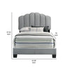 Neri Twin Size Bed Channel Tufted Welt Trim Light Gray Upholstery By Casagear Home BM310957