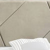 Leom Twin Bed Diagonal Tufted Headboard Light Gray Fabric Upholstery By Casagear Home BM310962