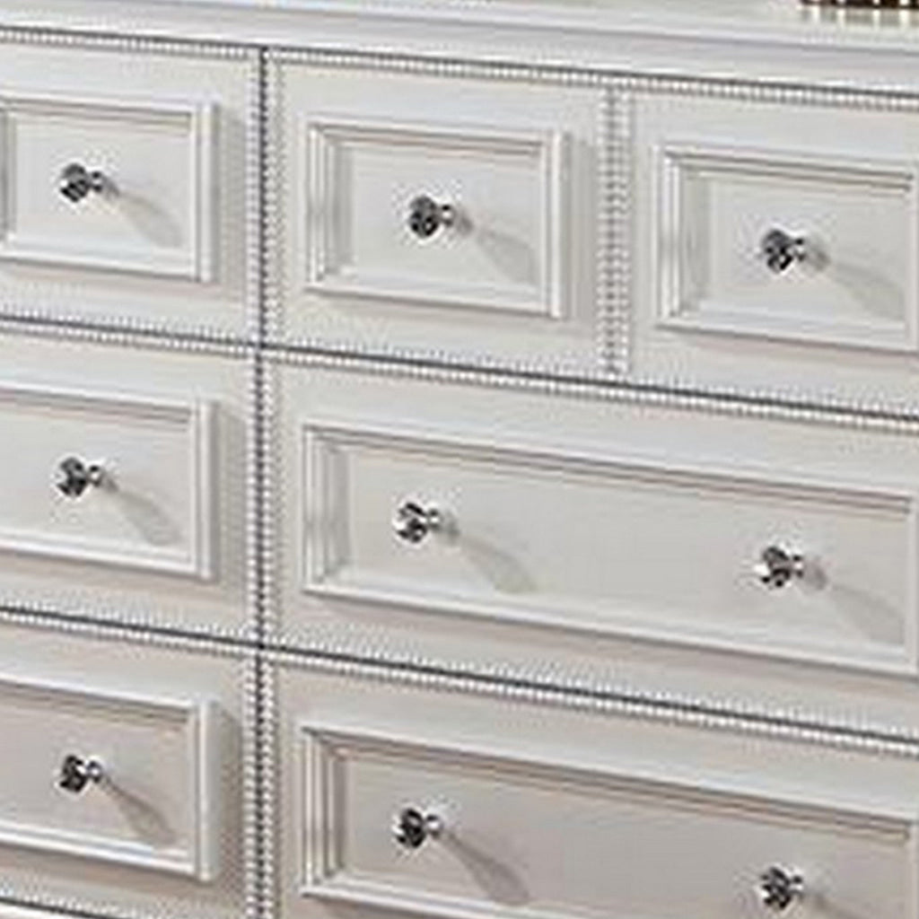 Cade 59 Inch Wide Dresser Chest 8 Drawers Crown Mold Solid Wood White By Casagear Home BM310964