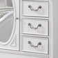 Aleci 48 Inch Armoire Cabinet 5 Drawers Front Mirror Wood Carved White By Casagear Home BM310966