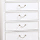 Aleci 48 Inch Tall Dresser Chest 5 Drawers Wood Carved Nickel White By Casagear Home BM310967
