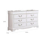 Aleci 54 Inch Wide Dresser Chest 6 Drawers Carved Detail Wood White By Casagear Home BM310968