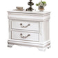 Aleci 24 Inch Nightstand 2 Drawers Carved Details Solid Wood White By Casagear Home BM310969