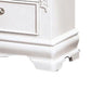 Aleci 24 Inch Nightstand 2 Drawers Carved Details Solid Wood White By Casagear Home BM310969