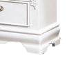 Aleci 24 Inch Nightstand 2 Drawers Carved Details Solid Wood White By Casagear Home BM310969