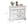 Aleci 24 Inch Nightstand 2 Drawers Carved Details Solid Wood White By Casagear Home BM310969