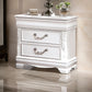 Aleci 24 Inch Nightstand 2 Drawers Carved Details Solid Wood White By Casagear Home BM310969