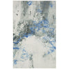 Navi 8 x 10 Large Area Rug, Marble Pattern, Latex Back, Blue Abstract, Gray By Casagear Home