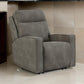 Savi 42 Inch Chair, Power Recliner, Cushioned and Adjustable Headrest, Slate By Casagear Home