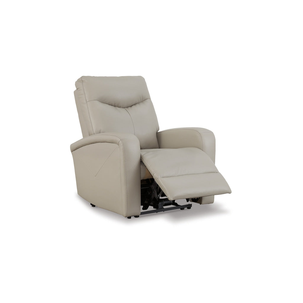 Aji 41 Inch Chair Power Recliner with Adjustable Headrest Dove Gray By Casagear Home BM310993