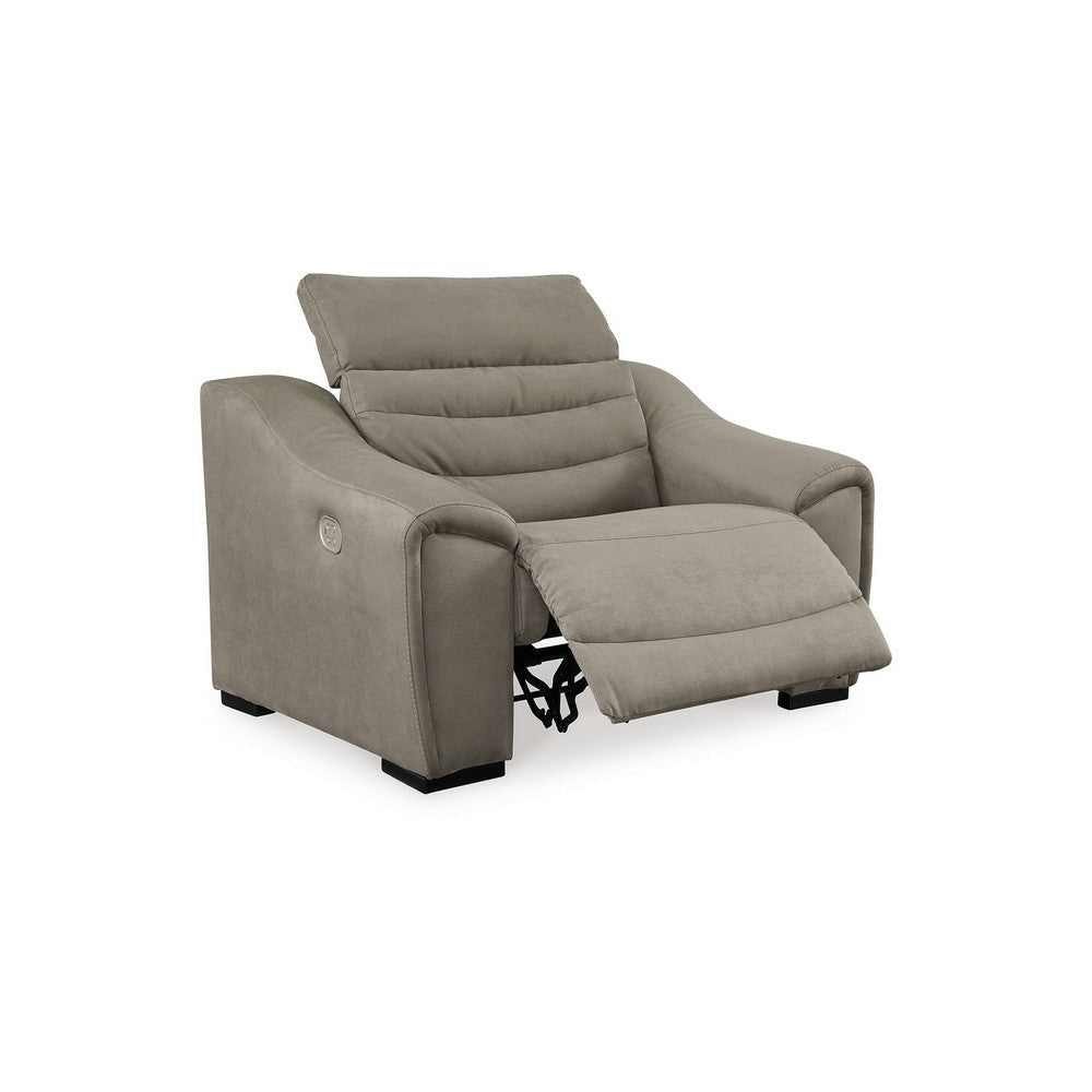 Coh 49 Inch Chair Power Rocker Recliner with Adjustable Headrest Putty By Casagear Home BM310996