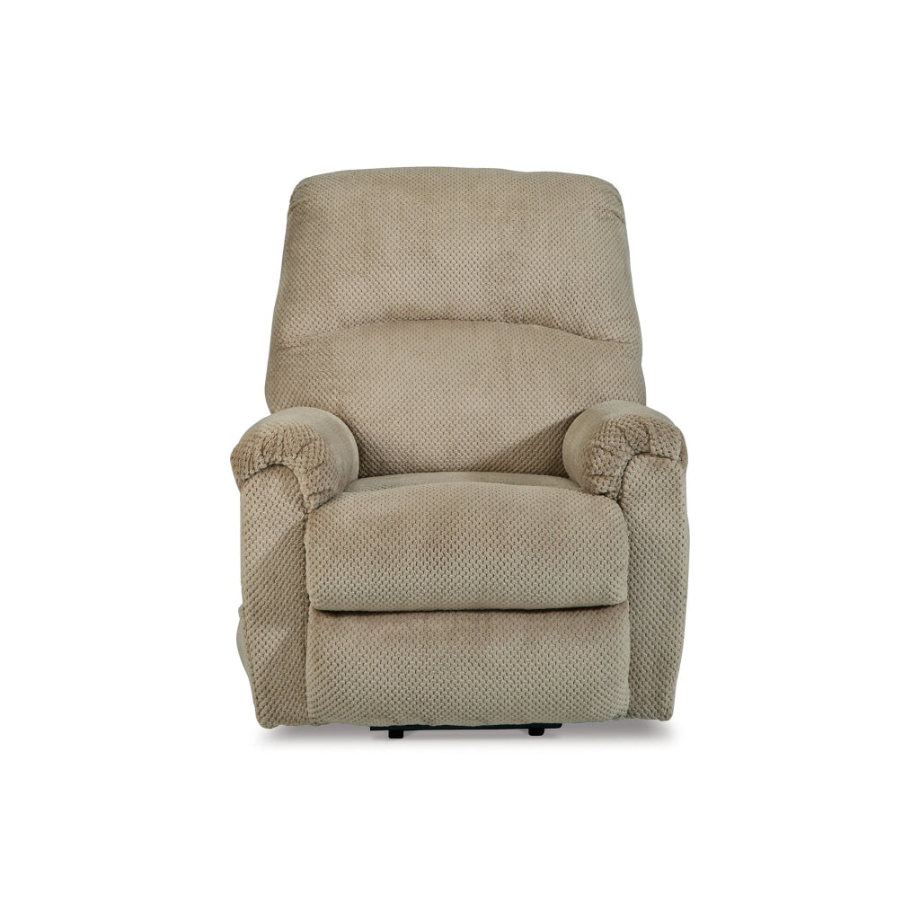 Qog 43 Inch Chair Power Lift Recliner Cushioned Seat Toast Polyester By Casagear Home BM311003