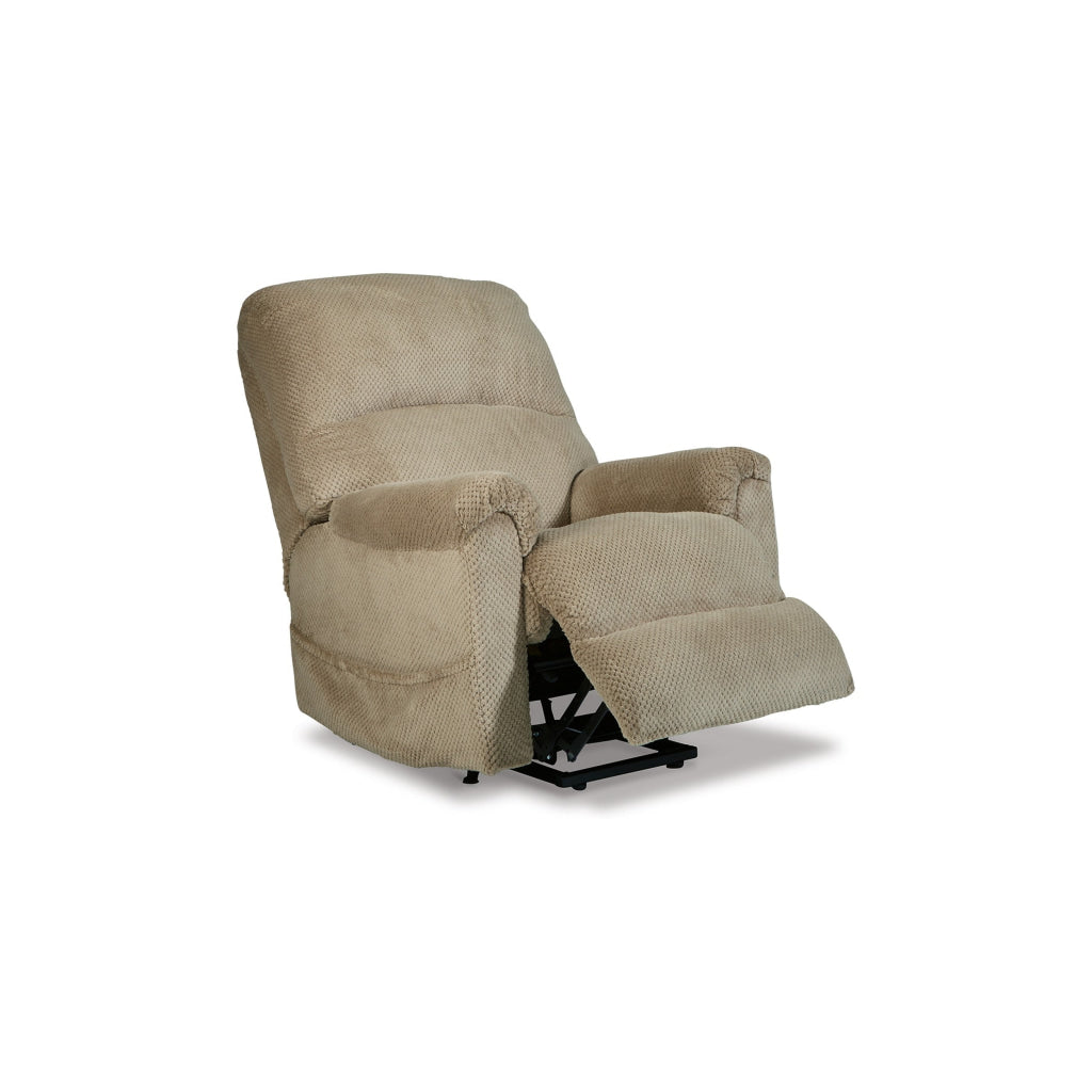 Qog 43 Inch Chair Power Lift Recliner Cushioned Seat Toast Polyester By Casagear Home BM311003