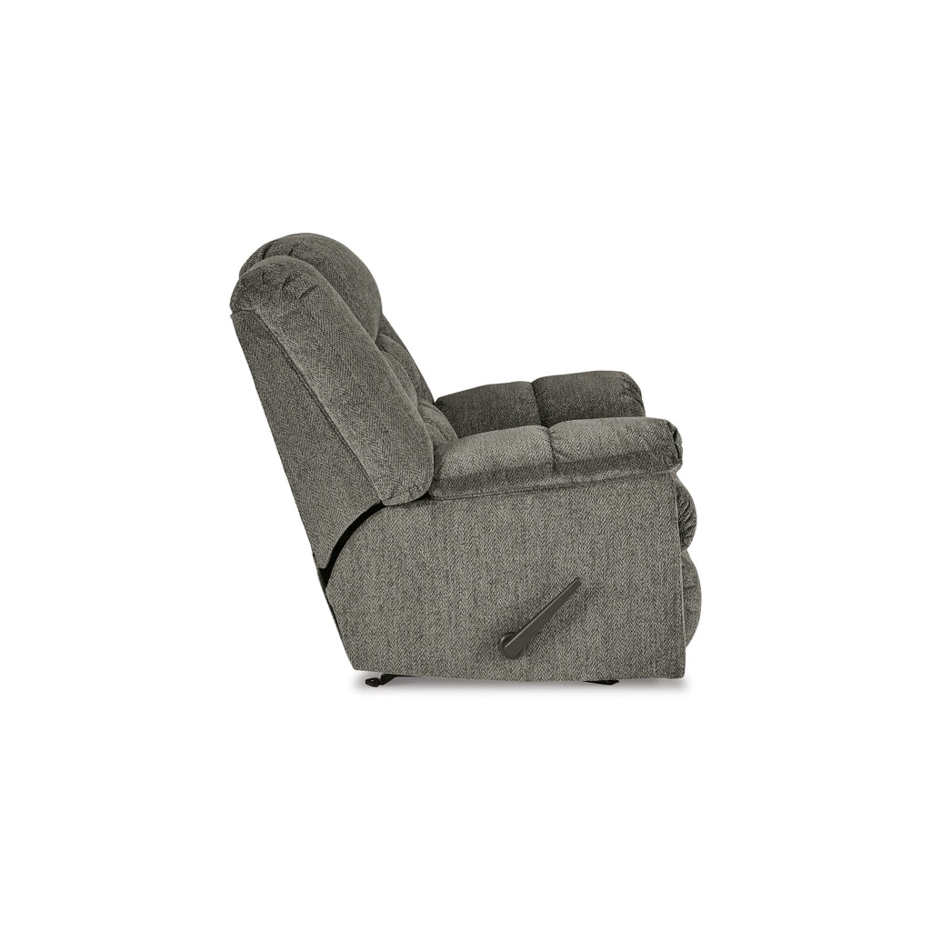 Ens 45 Inch Chair Manual Rocker Recliner Cushioned Putty Polyester By Casagear Home BM311004