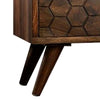 21 Inch Nightstand Table 2 Drawers Honeycomb Indian Rosewood Brown By Casagear Home BM311049