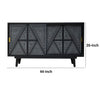 Zaha 44 Inch Sideboard Server Console with 2 Doors Black Mango Wood By Casagear Home BM311059