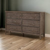 57 Inch Wide Dresser Chest, 8 Drawers, Solid Wood in a Warm Gray Finish By Casagear Home