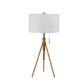 32-37 Inch Table Lamp Adjustable Height Modern Tripod Legs Metal Gold By Casagear Home BM311070