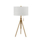 32-37 Inch Table Lamp Adjustable Height Modern Tripod Legs Metal Gold By Casagear Home BM311070
