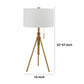 32-37 Inch Table Lamp Adjustable Height Modern Tripod Legs Metal Gold By Casagear Home BM311070