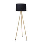 Zeri 59 Inch Floor Lamp Modern Style Tripod Legs Metal Black and Gold By Casagear Home BM311071