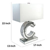 22 Inch Table Lamp Encrusted Crystal C Shaped Metal Frame Glass Silver By Casagear Home BM311076